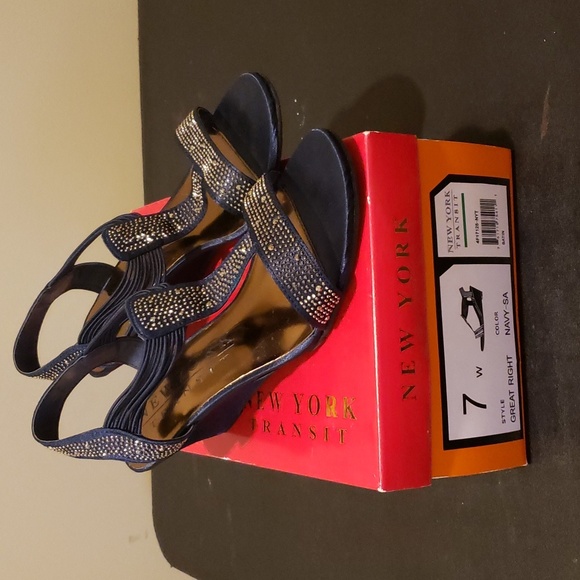 New York Transit Shoes - New York Navy dress sandals.